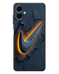 Чехол для Samsung Galaxy A08 с картинкой «Объемный логотип Найк»