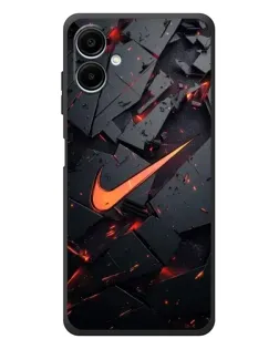 Чехол для Samsung Galaxy A08 с картинкой «Nike — эффект разломов»