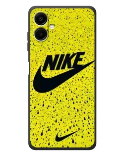 Чехол для Samsung Galaxy A08 с картинкой «Желтый текстурный Nike»