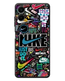 Чехол для Samsung Galaxy A08 с картинкой «Яркий коллаж Nike»