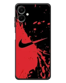Чехол для Samsung Galaxy A08 с картинкой «Красные брызги Nike»