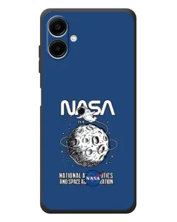 Чехол для Samsung Galaxy A08 с картинкой «NASA — лунная миссия»