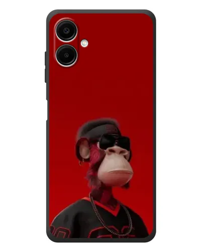 Чехол для Samsung Galaxy A08 с картинкой «Bored Ape в красном»