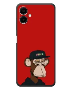 Чехол для Samsung Galaxy A08 с картинкой «Bored Ape — красный фон» Чехол для Samsung Galaxy A08 с картинкой «Bored Ape — красный фон»