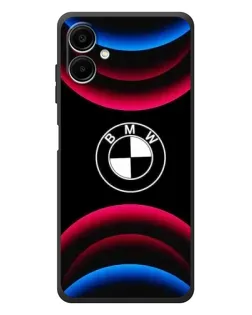 Чехол для Samsung Galaxy A08 с картинкой «Логотип BMW и неоновые дуги» Чехол для Samsung Galaxy A08 с картинкой «Логотип BMW и неоновые дуги»