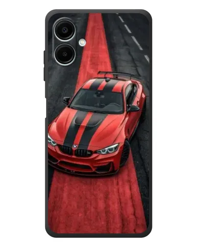Чехол для Samsung Galaxy A08 с картинкой «BMW на красной дорожке» Чехол для Samsung Galaxy A08 с картинкой «BMW на красной дорожке»