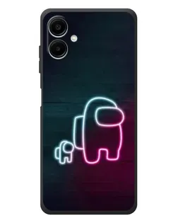 Чехол для Samsung Galaxy A08 с картинкой «Among Us неон-арт»