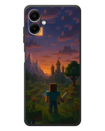 Чехол для Samsung Galaxy A08 с картинкой «Стив у башни» Чехол для Samsung Galaxy A08 с картинкой «Стив у башни»