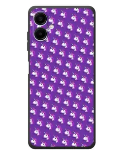 Чехол для Samsung Galaxy A08 с картинкой «Единороги на фиолетовом»