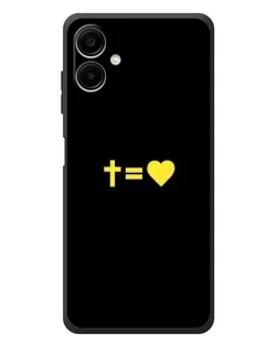 Чехол для Samsung Galaxy A08 с картинкой «Сердце и Крест»