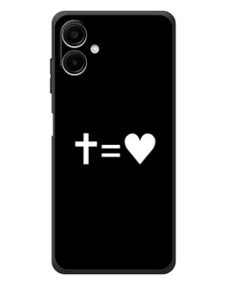 Чехол для Samsung Galaxy A08 с картинкой «Крест и Сердце»