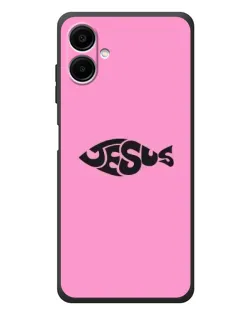 Чехол для Samsung Galaxy A08 с картинкой «Розовый символ  Jesus»