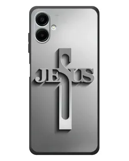 Чехол для Samsung Galaxy A08 с картинкой «Металлический крест Jesus»