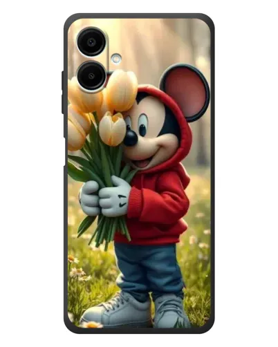 Чехол для Samsung Galaxy A08 с картинкой «Микки с тюльпанами» Чехол для Samsung Galaxy A08 с картинкой «Микки с тюльпанами»