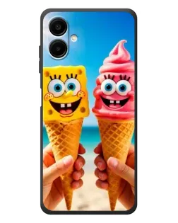 Чехол для Samsung Galaxy A08 с картинкой «Спанч Боб мороженое»