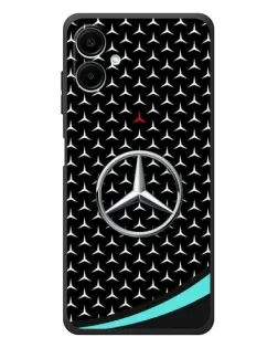Чехол для Samsung Galaxy A08 с картинкой «Mercedes — бирюзовый акцент»