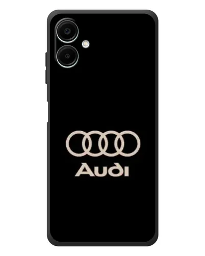 Чехол для Samsung Galaxy A08 с картинкой «Audi — золотой логотип»