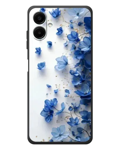 Чехол для Samsung Galaxy A08 с картинкой «Голубой цветочный каскад» Чехол для Samsung Galaxy A08 с картинкой «Голубой цветочный каскад»
