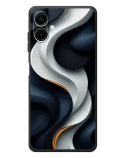 Чехол для Samsung Galaxy A08 с картинкой «Объемные черно-белые ленты» Чехол для Samsung Galaxy A08 с картинкой «Объемные черно-белые ленты»