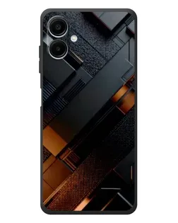 Чехол для Samsung Galaxy A08 с картинкой «Черные геометрические блоки»