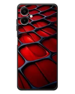 Чехол для Samsung Galaxy A08 с картинкой «Красная глянцевая сетка»