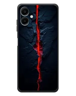 Чехол для Samsung Galaxy A08 с картинкой «Kрасная лавовая трещина»