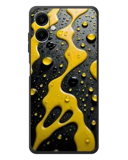 Чехол для Samsung Galaxy A08 с картинкой «Жидкое желтое золото»