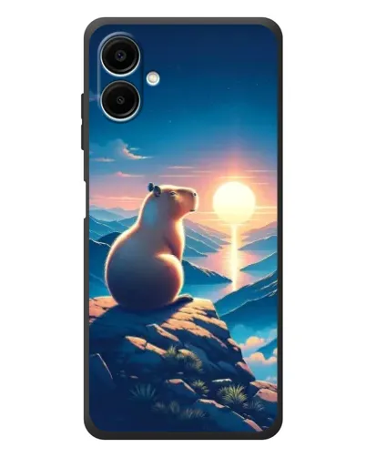 Чехол для Samsung Galaxy A08 с картинкой «Закат солнца с капибарой» Чехол для Samsung Galaxy A08 с картинкой «Закат солнца с капибарой»