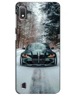 Чохол для Samsung Galaxy A10 2019 (A105F) з картинкою «BMW у зимовому лісі»