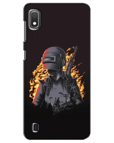 Чехол для Samsung Galaxy A10 2019 (A105F) с картинкой «PUBG — огненный силуэт»
