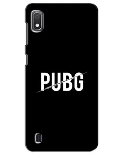 Чехол для Samsung Galaxy A10 2019 (A105F) с картинкой «PUBG — белый логотип»
