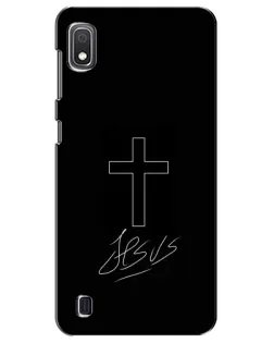 Чехол для Samsung Galaxy A10 2019 (A105F) с картинкой «Графический крест Jesus»