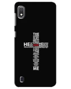 Чехол для Samsung Galaxy A10 2019 (A105F) с картинкой «Текстовый крест»