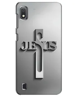 Чехол для Samsung Galaxy A10 2019 (A105F) с картинкой «Металлический крест Jesus»
