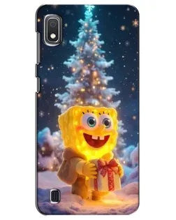 Чехол для Samsung Galaxy A10 2019 (A105F) с картинкой «Рождественский Спанч Боб»