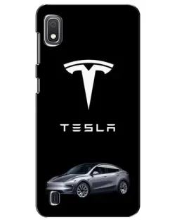 Чехол для Samsung Galaxy A10 2019 (A105F) с картинкой «Tesla Model Y»