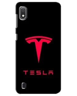 Чехол для Samsung Galaxy A10 2019 (A105F) с картинкой «Tesla Red Logo»
