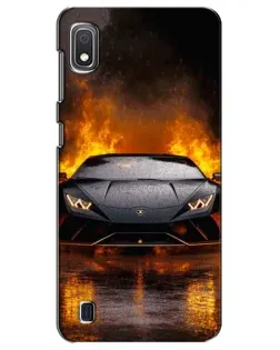 Чохол для Samsung Galaxy A10 2019 (A105F) з картинкою «Lamborghini у вогні»