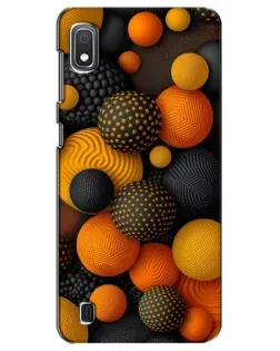 Чехол для Samsung Galaxy A10 2019 (A105F) с картинкой «Объемные оранжевые сферы»