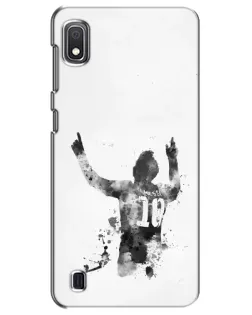 Чохол для Samsung Galaxy A10 2019 (A105F) з картинкою «Чорно-білий силует Мессі»