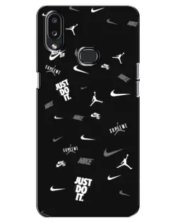 Чохол для Samsung Galaxy A10s (A107) з картинкою «Nike Black Pattern»
