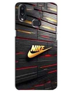 Чохол для Samsung Galaxy A10s (A107) з картинкою «Золотий Nike на металі»