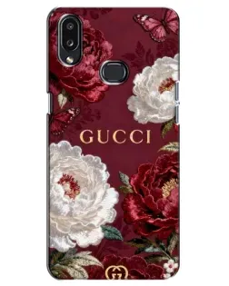 Чехол для Samsung Galaxy A10s (A107) с картинкой «Gucci — бордовые розы»