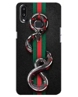 Чехол для Samsung Galaxy A10s (A107) с картинкой «Gucci — змея на полосе»