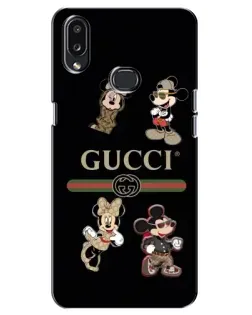 Чехол для Samsung Galaxy A10s (A107) с картинкой «Gucci — герои Disney и монограмма»