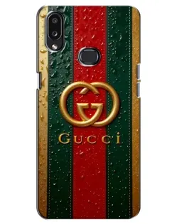 Чехол для Samsung Galaxy A10s (A107) с картинкой «Gucci — фирменная полоса и золото»