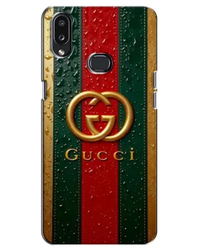 Чехол для Samsung Galaxy A10s (A107) с картинкой «Gucci — фирменная полоса и золото» Чехол для Samsung Galaxy A10s (A107) с картинкой «Gucci — фирменная полоса и золото»