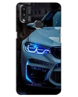 Чехол для Samsung Galaxy A10s (A107) с картинкой «Взгляд BMW с синими фарами»