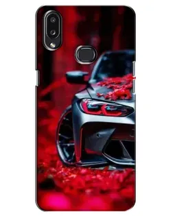 Чехол для Samsung Galaxy A10s (A107) с картинкой «Спортивная BMW и цветы»