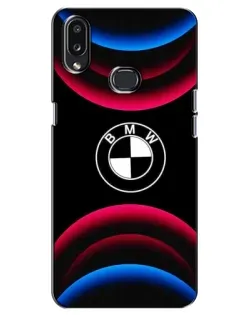 Чехол для Samsung Galaxy A10s (A107) с картинкой «Логотип BMW и неоновые дуги»